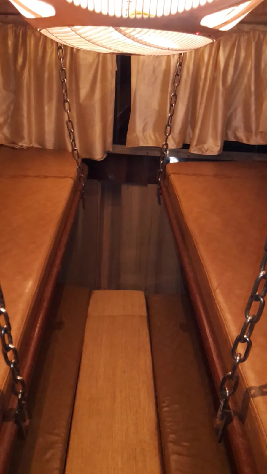 Compact bunk-style cabin detail inside the Max Adventures houseboat