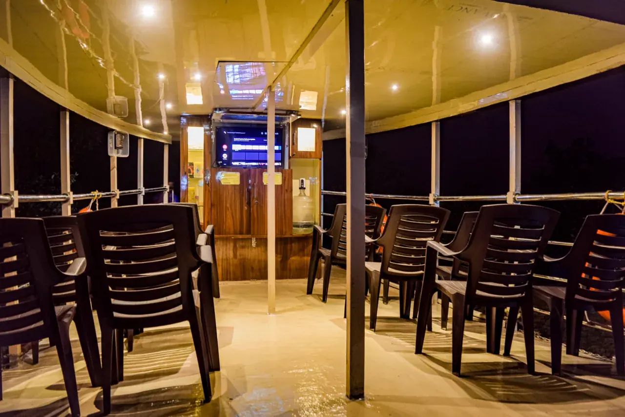 Upper deck common area during a private multi-day journey