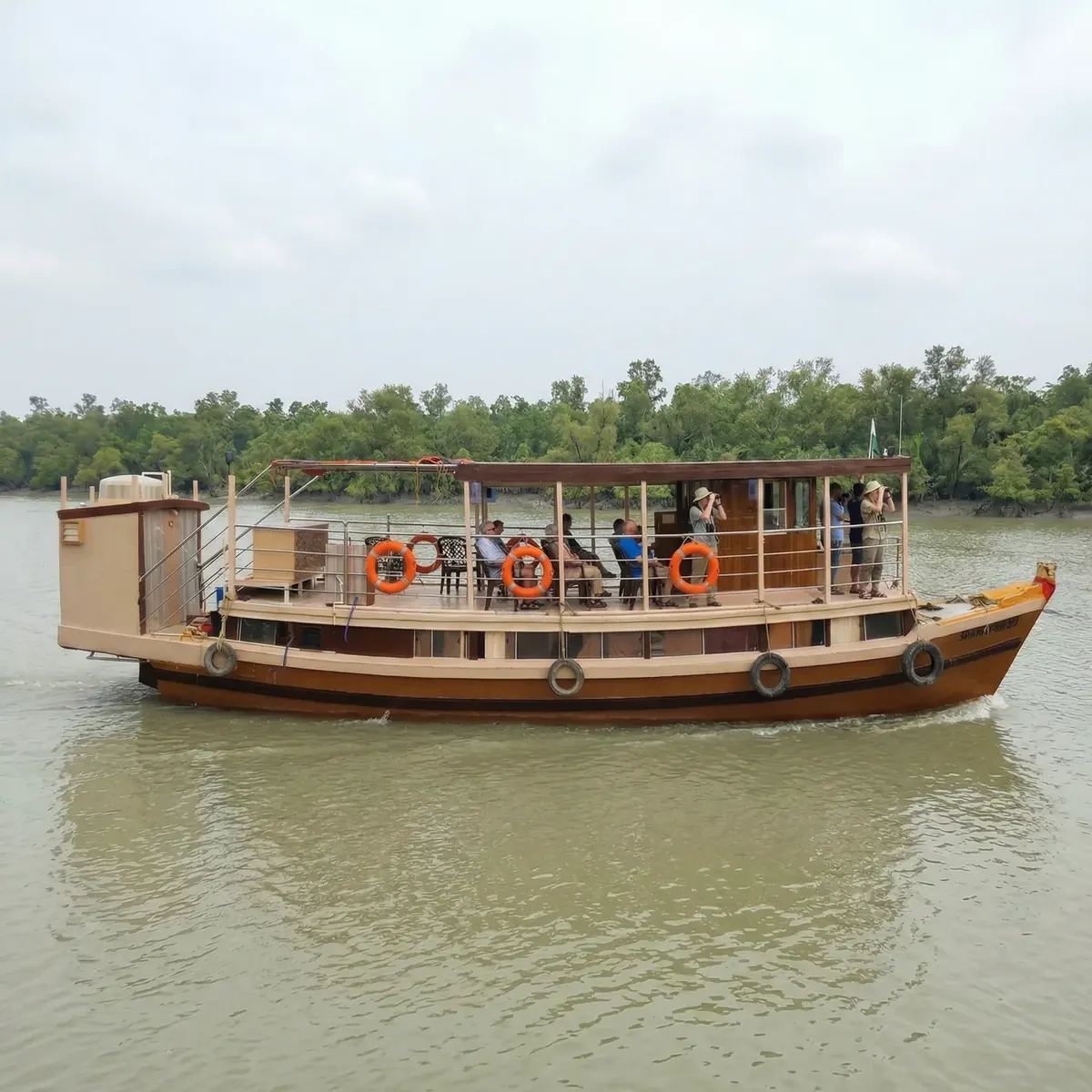 Daylight view of Max Adventures and its open deck