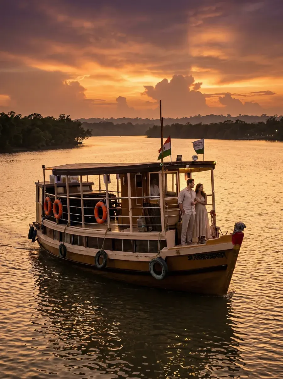 Guests enjoying sunset during a private Max Adventures journey